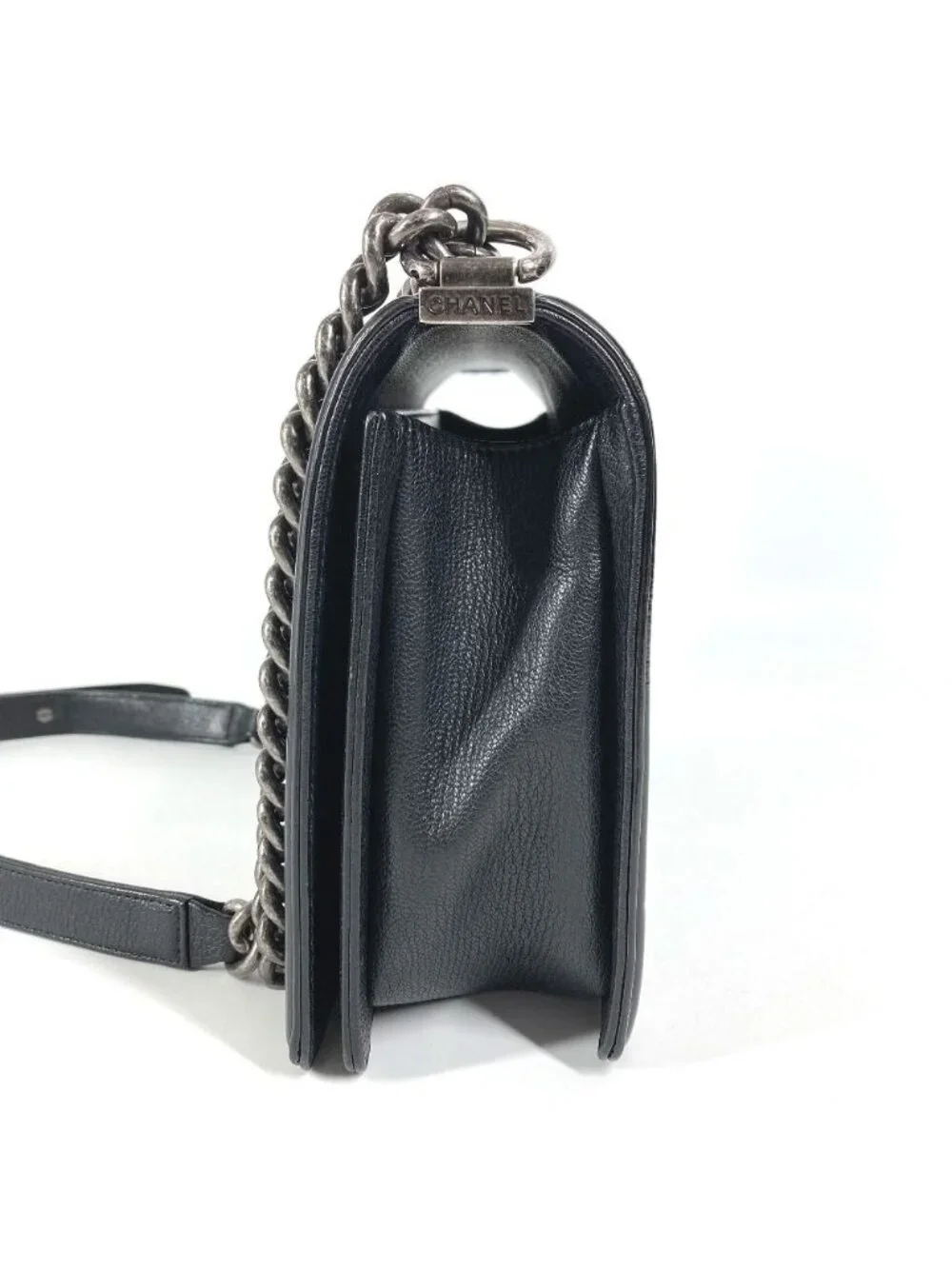 Chanel Shoulder Bag Boy Large 28 Caviar Leather Black